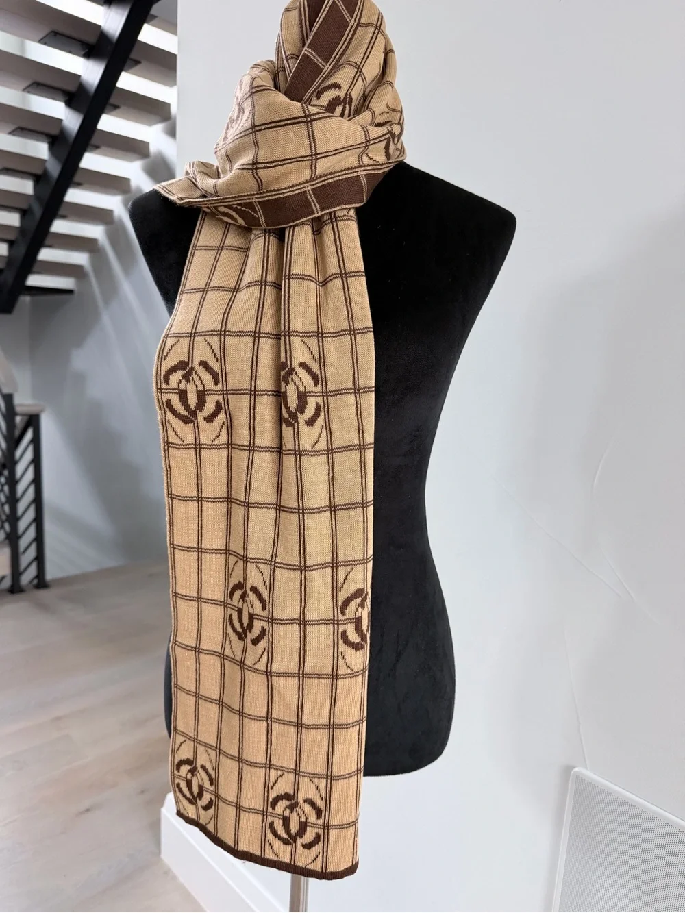 Brown Women's Fashion Scarf and a hat matching set